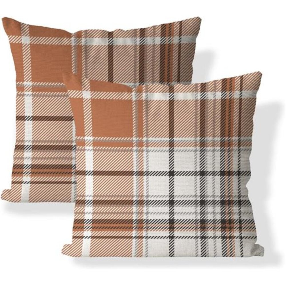 Set of 2 Fall Pillow‎ Covers Autumn Decorative Throw Pillow Cases 18x18 Inch